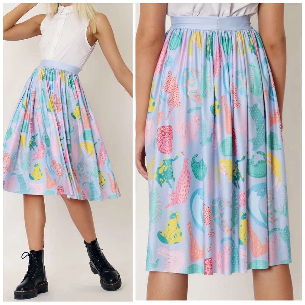 BlackMilk Catmeleon Slinky Pocket Skirt, XS